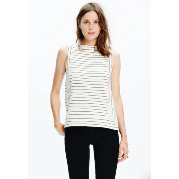 Madewell Tops - Madewell Striped Sleeveless Mock Neck Tank Top - Women's Size Small